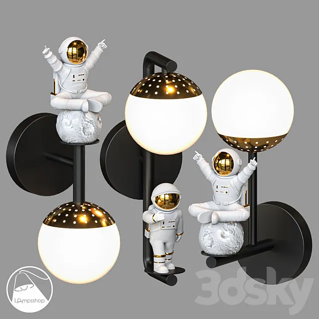 LampsShop.com B4428 B4429 B4430 Sconce Astroneer 3DS Max Model