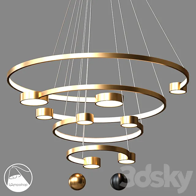 LampsShop.com L1412a Chandelier Spira 3DS Max Model