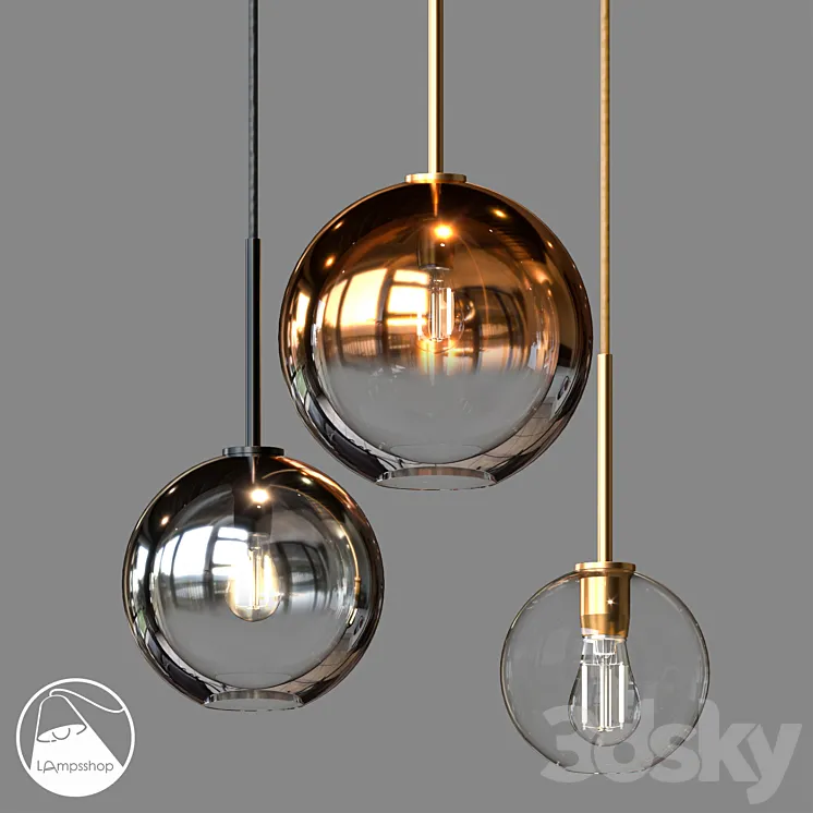 LampsShop.ru PDL2071 Pendant Silver Orb 3DS Max