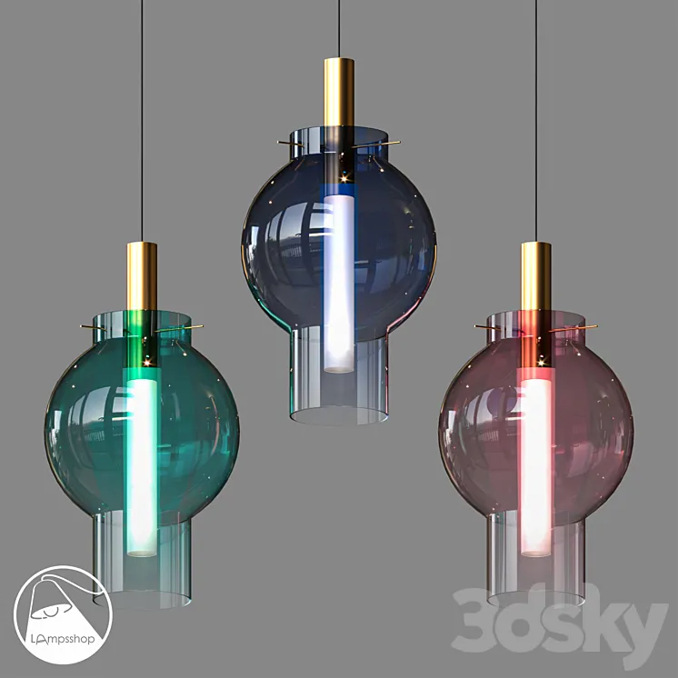 LampsShop.ru PDL2161 Pendant Colored lanterns 3DS Max
