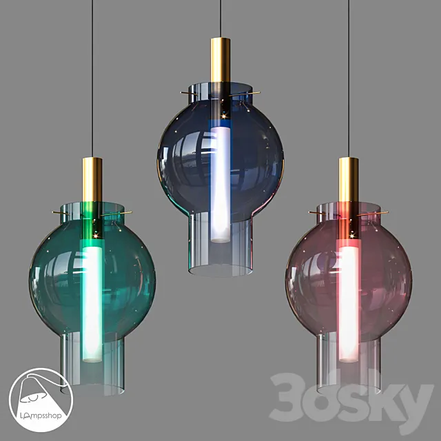 LampsShop.ru PDL2161 Pendant Colored lanterns 3DSMax File
