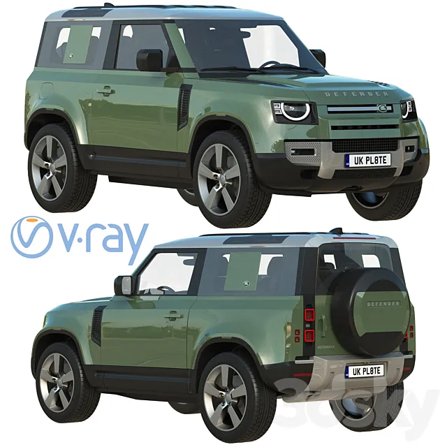 Land Rover Defender 90 2020 3DS Max Model