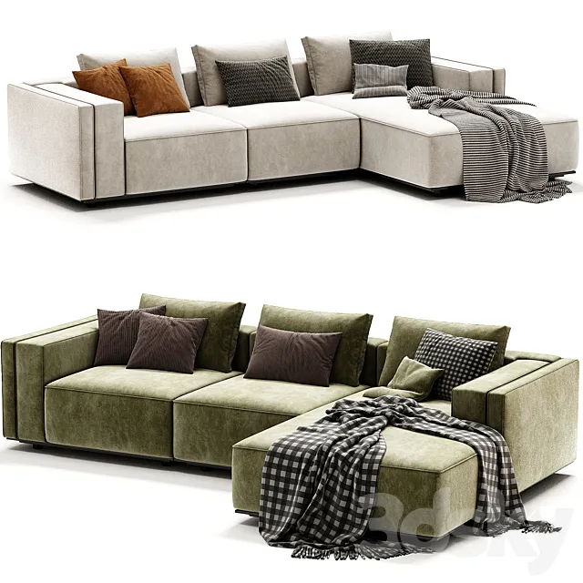 LANDFORM Sofa with chaise longue By Stylish Club 3ds Max