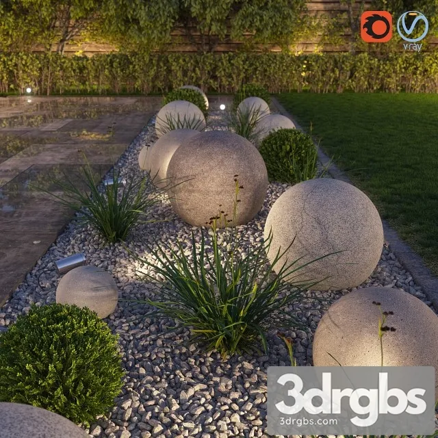 Landscape Composition Concrete Balls 3dsmax Download