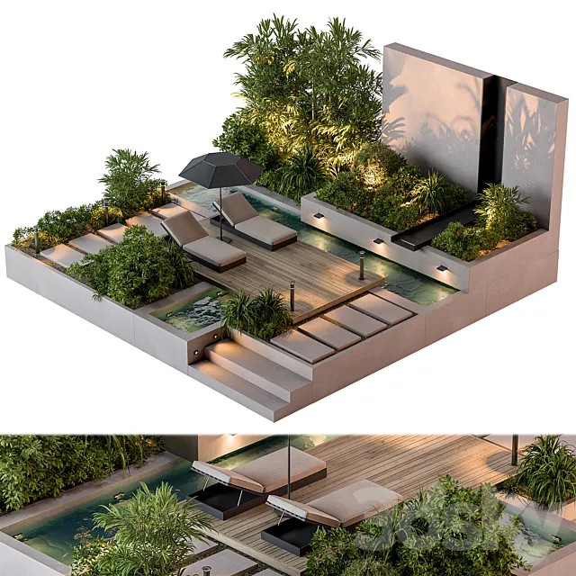 Landscape Furniture Backyard 70 3DS Max Model