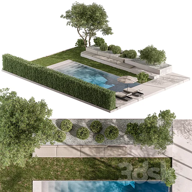 Landscape Furniture Backyard with Pool 95 3ds Max