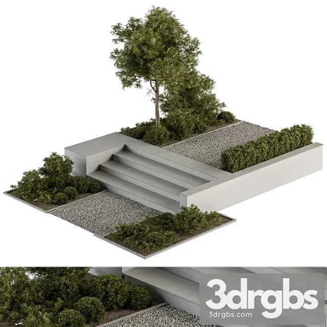 Landscape furniture stairs with ivy and garden – architect element 65 3dsmax Download