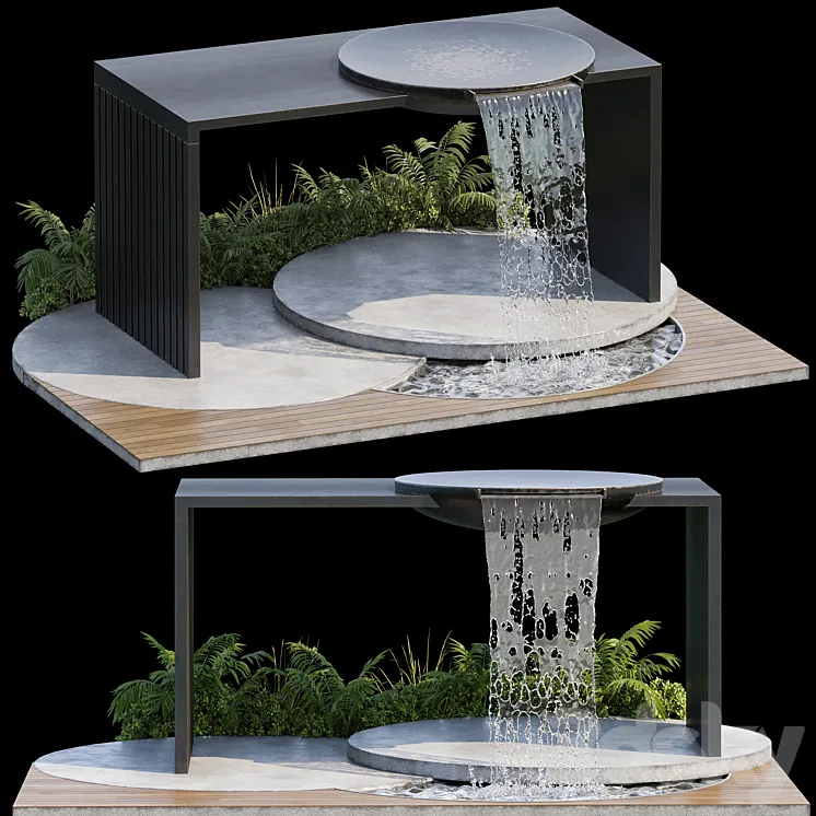Landscape Furniture with Fountain – Architect Element 09 3DS Max