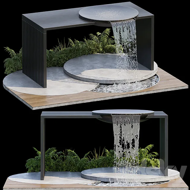 Landscape Furniture with Fountain – Architect Element 09 3DSMax File