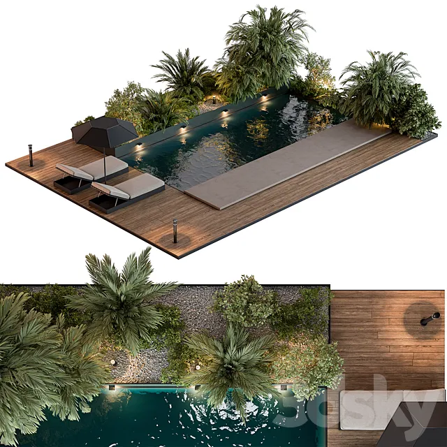 Landscape Furniture with Pool 69 3DSMax File