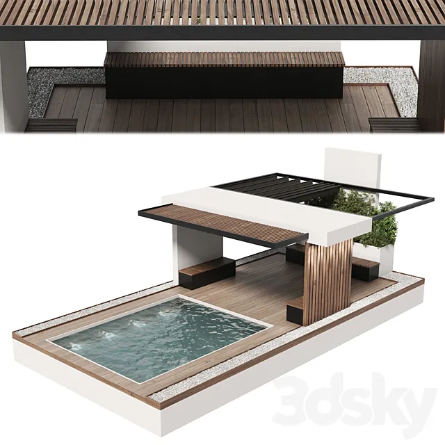 Landscape Furniture with pool and Roof garden 20 3ds Max