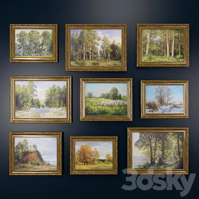 Landscapes from Alexander Ilyin framed 3DS Max Model