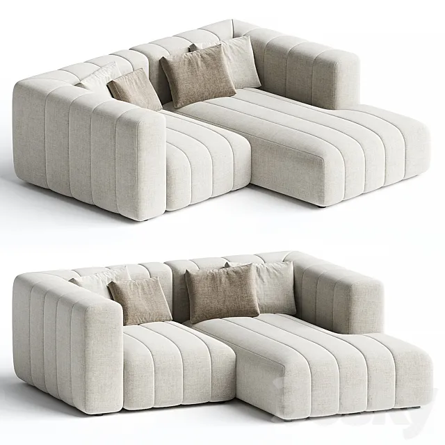 Langham Channeled 2 Piece RAF Sectional Napa Sandstone 3ds Max