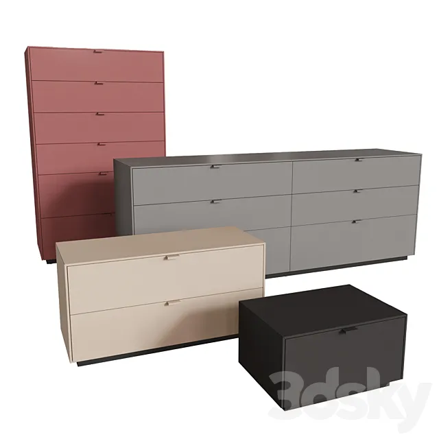 Lansot Folio Chest of Drawers and Bedside 3DSMax File