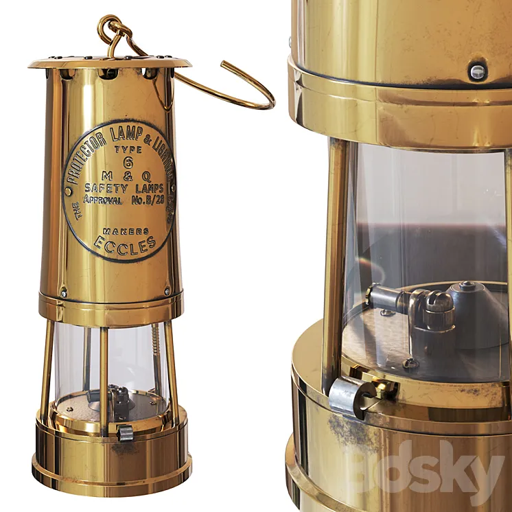 Lantern Brass and Cast Iron Miner's 3DS Max Model