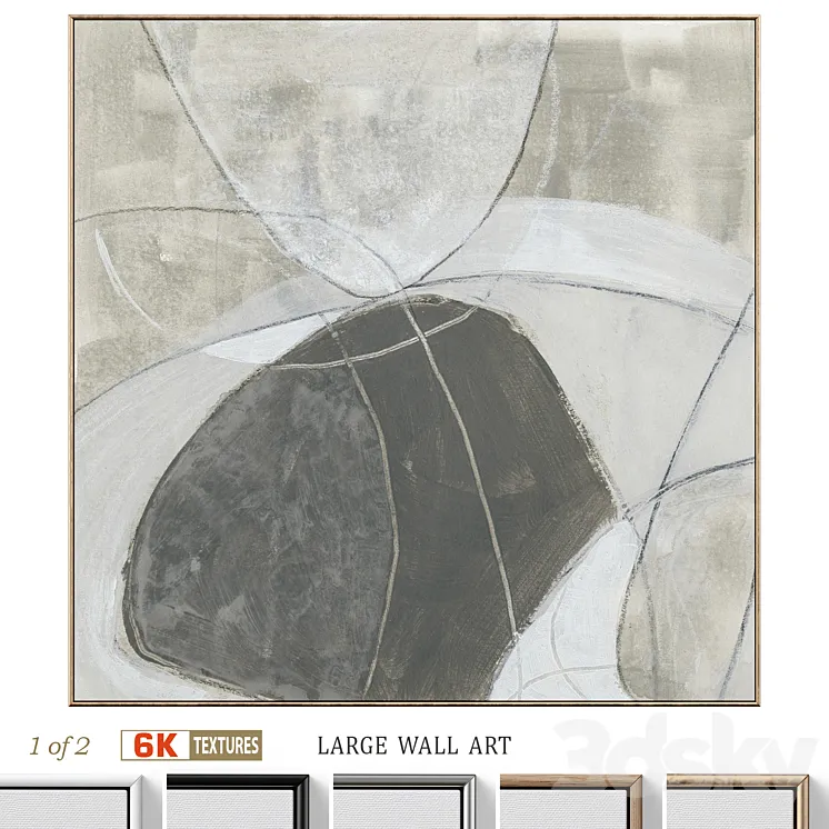 Large Abstract Neutral Textural Wall Art C-797 3DS Max Model