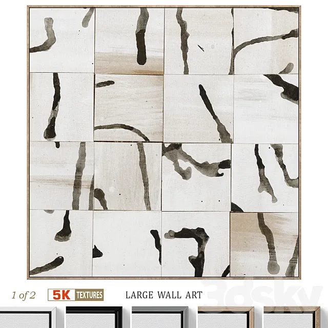 Large Abstract Neutral Wall Art C-921 3DS Max Model