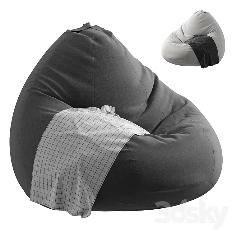 Large BeanBag Cover beanbag chair 2 3DS Max Model