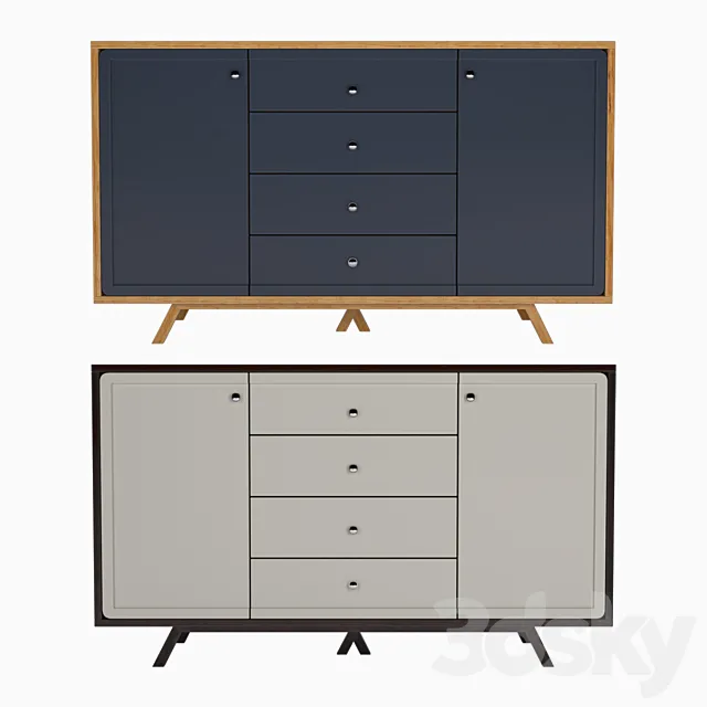 Large chest of drawers CUBE 140 * 82 * 45 3ds Max