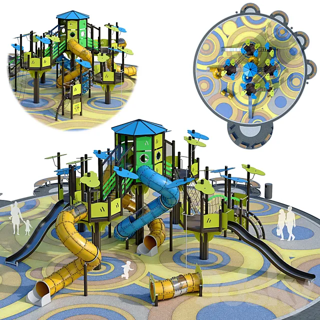 Large children playground. Playground 3DS Max Model