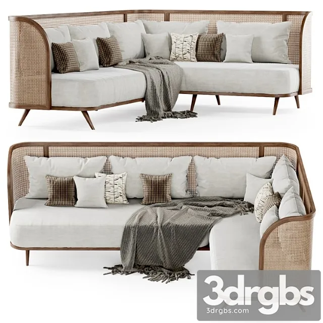 Large corner sofa rattan