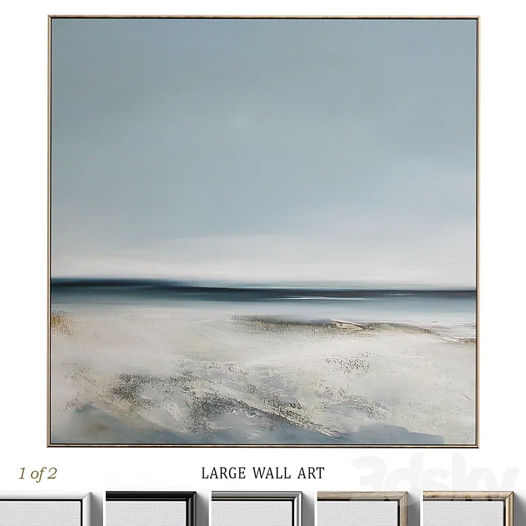Large Living Room Abstract Neutral Wall Art C-411 3DS Max