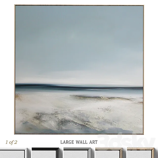 Large Living Room Abstract Neutral Wall Art C-411 3dsMax Model