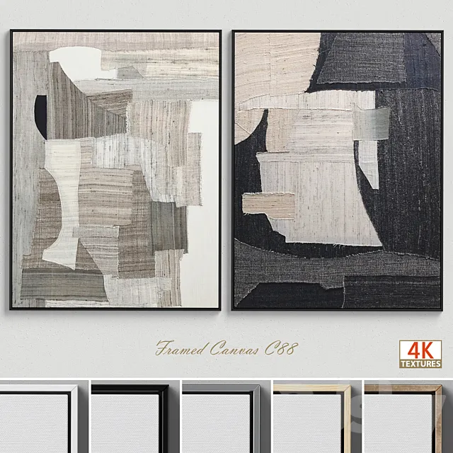 Large Living Room Wall Art C-88 3DS Max Model