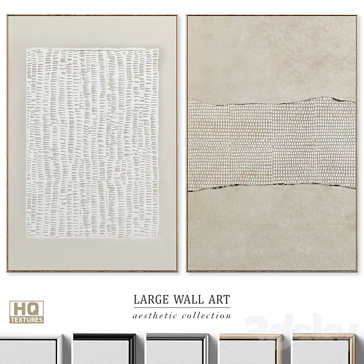 Large Mid-Century Abstract Wall Art C-607 3DS Max
