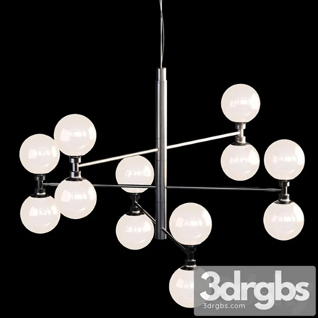 Large Pendant Light Grover With Glass Spheres In Black 3dsmax Download