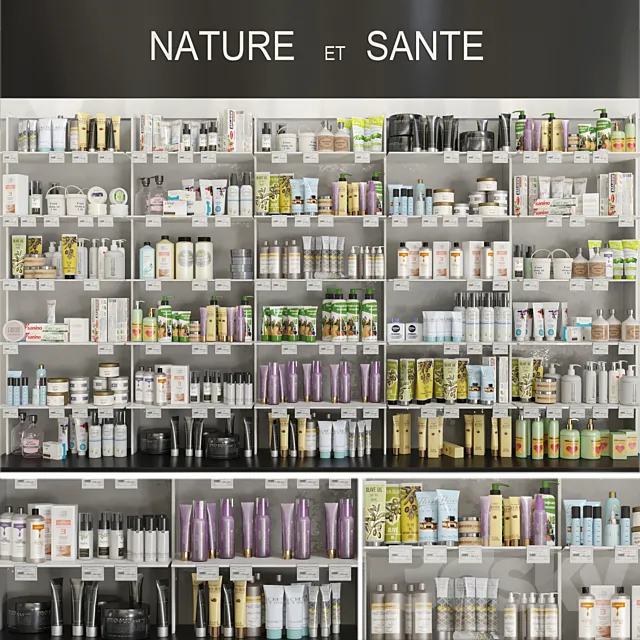 Large showcase in a pharmacy with cosmetics 3. Beauty salon 3DSMax File