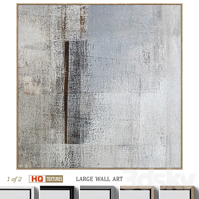 Large Textural Abstract Neutral Wall Art C-604 3ds Max