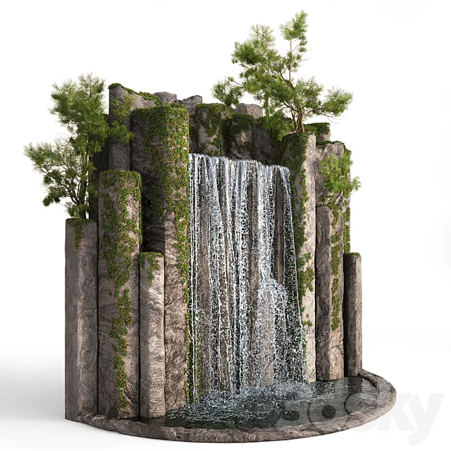 Large water fall 2 3DS Max Model