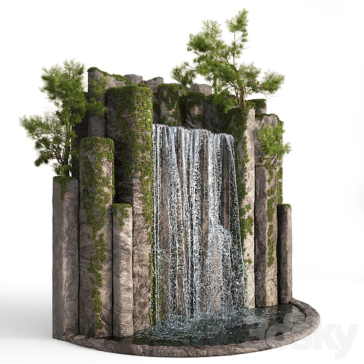 Large water fall 2 3DS Max