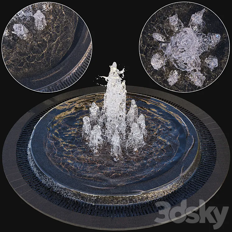 Large Water Fountains 3DS Max