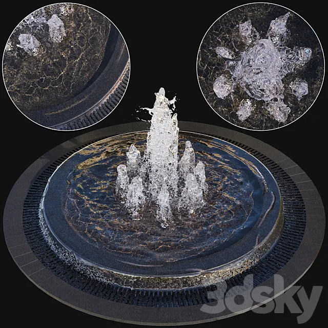 Large Water Fountains 3DSMax File