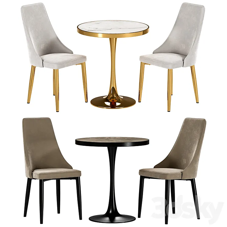 Largo dining chair and Dorian table 3DS Max