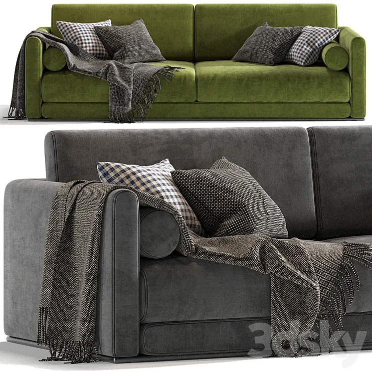 Lario Flexform 2 Seats Sofa-03 3DS Max Model