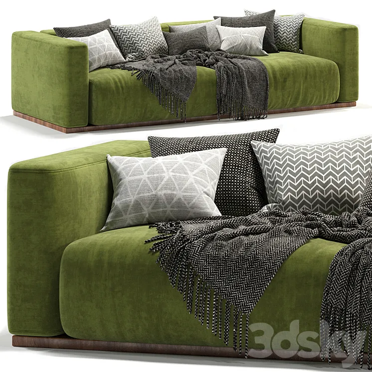 Lario Flexform double sofa-green 3DS Max Model