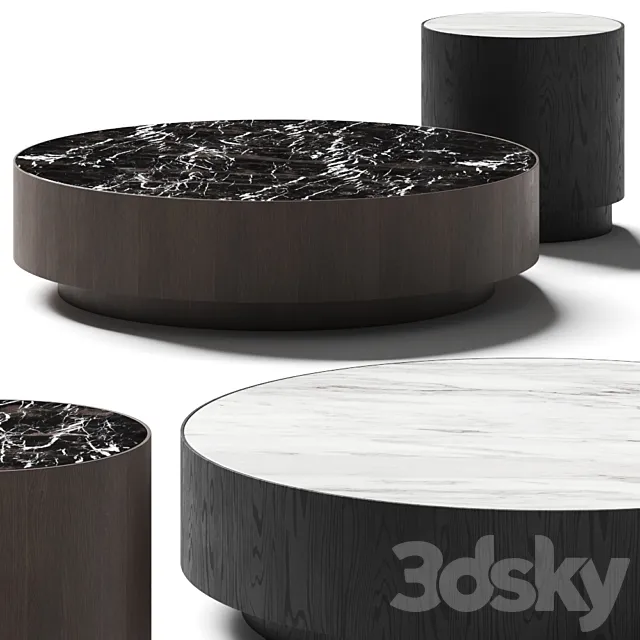 Laskasas Gold Coffee & Side Table 3ds Max