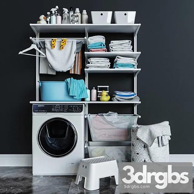 Laundry Ikea Wall Mounted Modulikea Boaxel Boaxel 11 Washing Machine 3dsmax Download