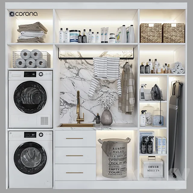 Laundry room 02_corona 3ds Max