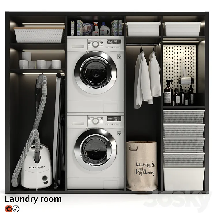 Laundry room 03 3DS Max