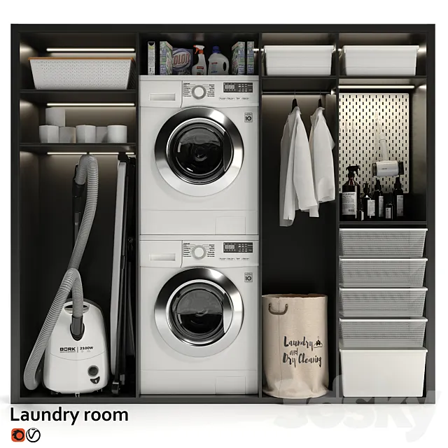 Laundry room 03 3DSMax File