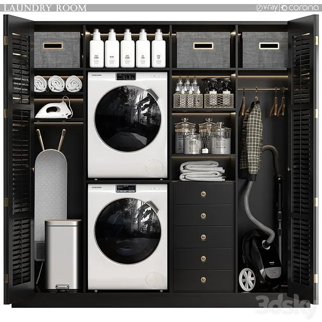 Laundry Room 05 black 3dsMax Model