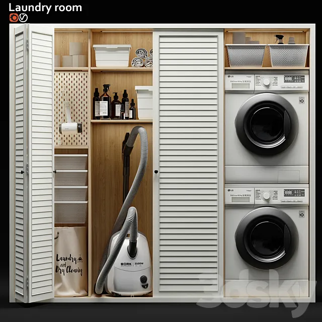 Laundry room 07 3DS Max Model