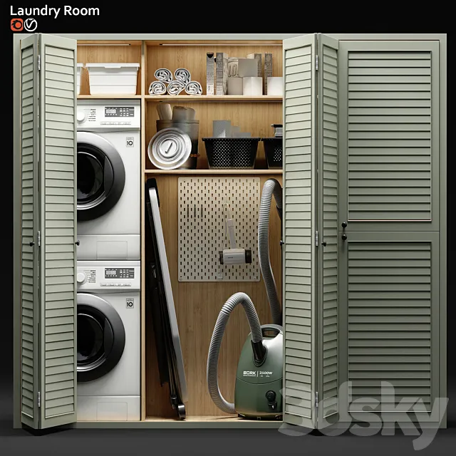 Laundry room 08 3DS Max Model