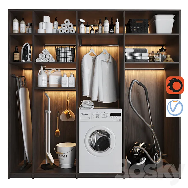 Laundry set 3 3ds Max