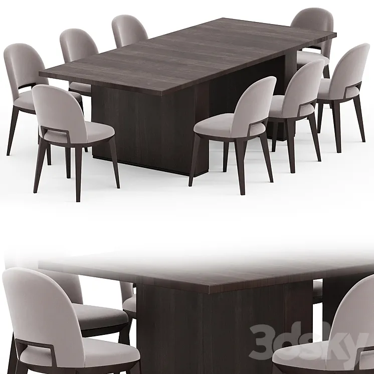 Laura Meroni MARGARET TABLE CHAIR 3DS Max Model