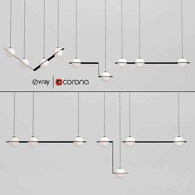 Laurent suspension light collection 3DS Max Model